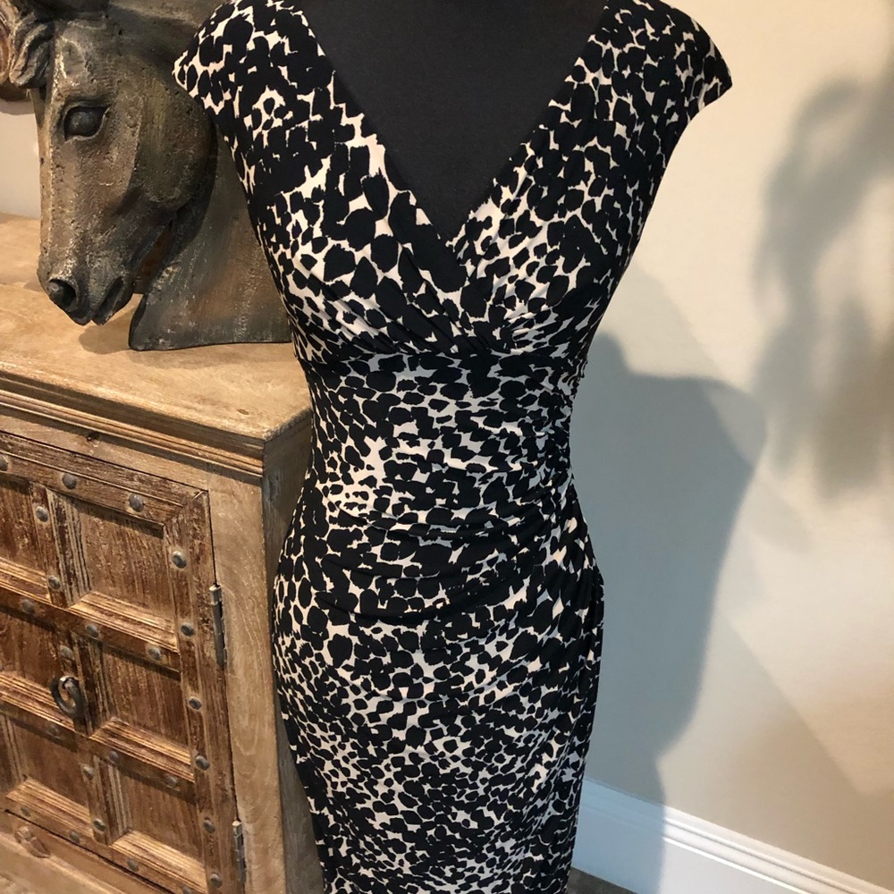 Ralph Lauren Black and Brown Print Dress - Picture 1 of 3